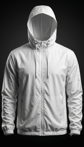Rain jacket, windbreaker, Rain coats (White) (Short-fit)